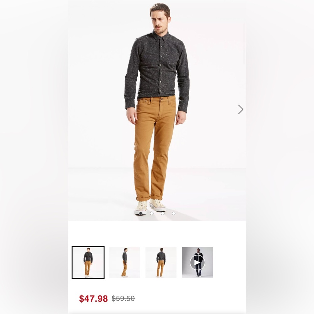 Levi's 513 Straight Khaki Jeans